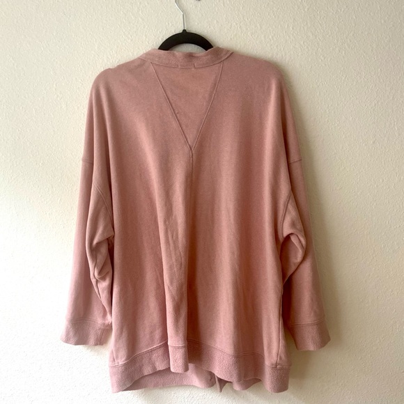 Slouchy Sweatshirt Cardigan, Oversized - Picture 2 of 3